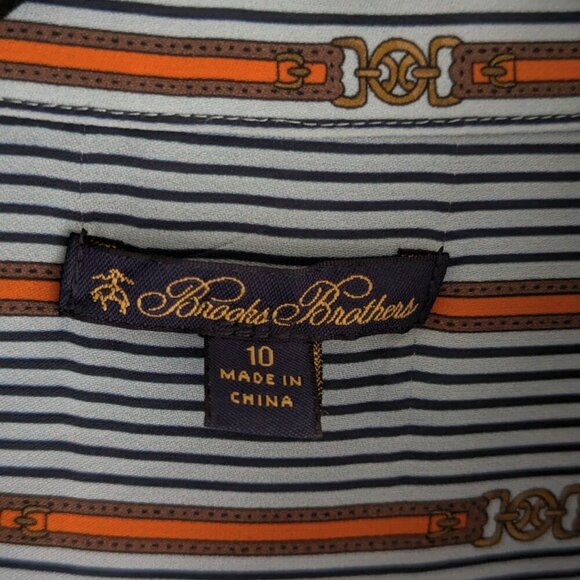 Brooks Brothers Georgette Silk Shirt Dress *missing belt - Picture 7 of 12